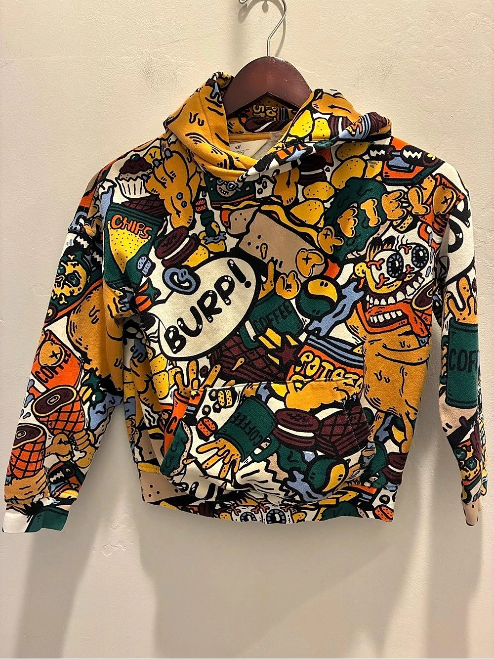 H&M Garfield All-Over Print Hoodie Boys 10-12Y